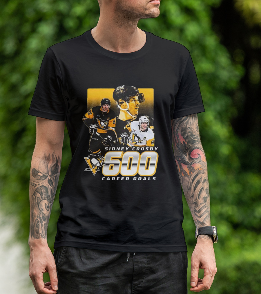 Sidney Crosby Pittsburgh Penguins 600 Career Goals NHL Achievement T-Shirt