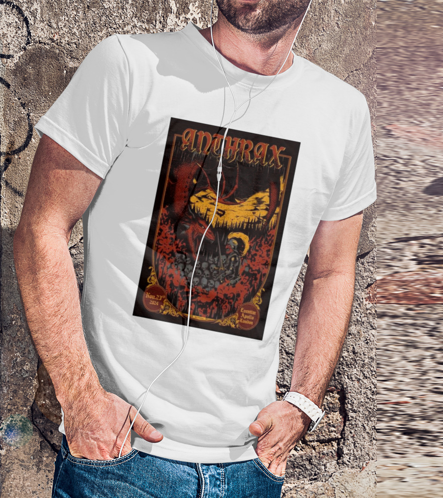 Anthrax Eventim Apollo London Nov 23 2024 Concert With Dragon And Warrior T-Shirt