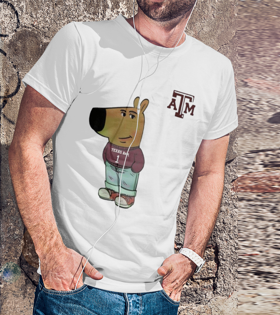 Texas A&M Aggies Chill Guy Character With A&M Logo And Jersey T-Shirt