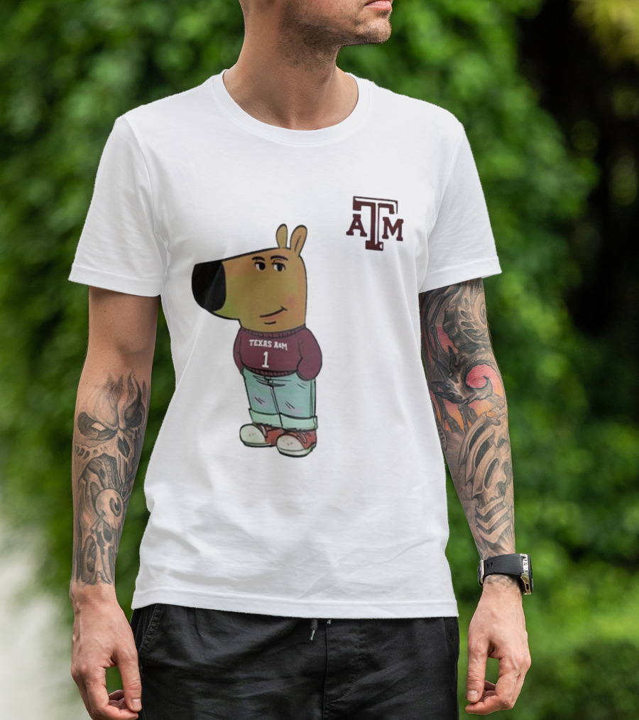 Texas A&M Aggies Chill Guy Character With A&M Logo And Jersey T-Shirt