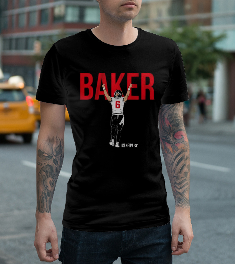 Baker NFLPA Celebration Number 6 Football Victory T-Shirt