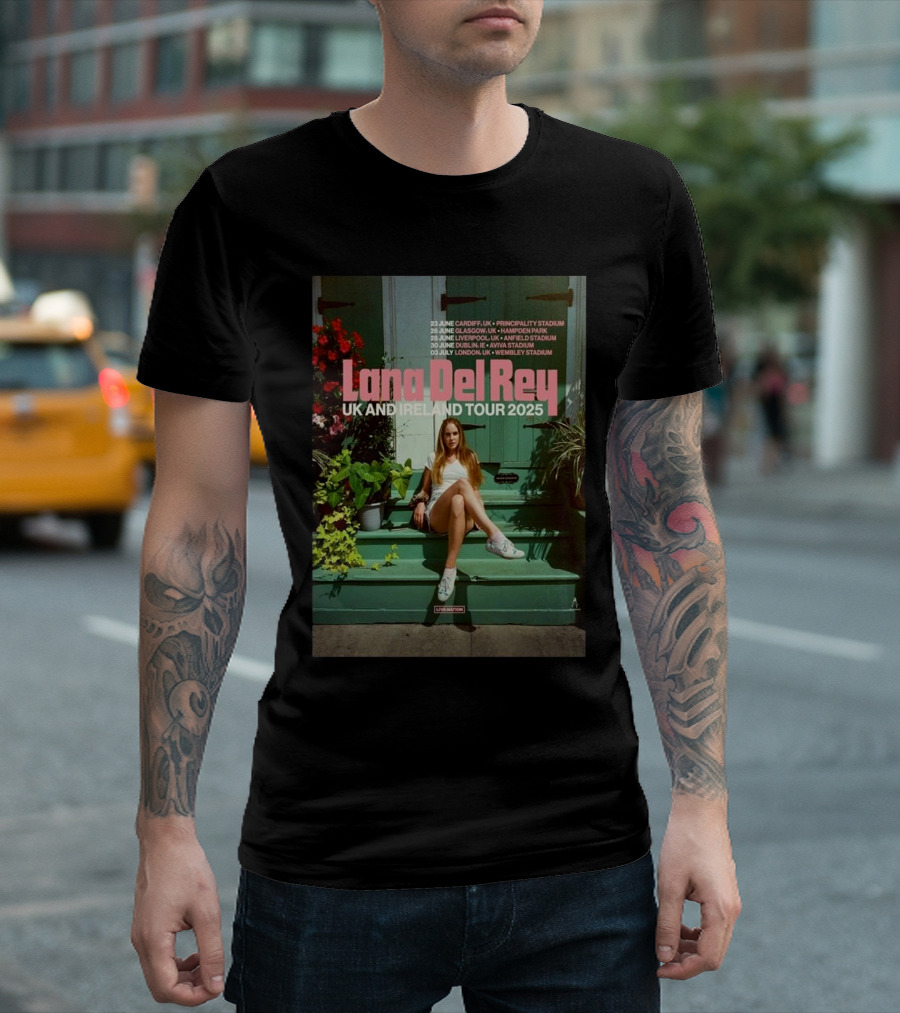 Lana Del Rey UK And Ireland Tour 2025 Cardiff Glasgow Manchester Liverpool London T-Shirt