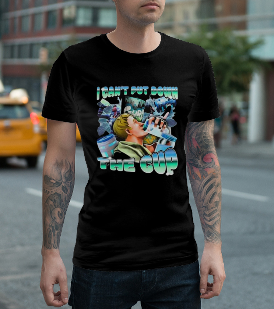 I Can’t Put Down The Cup Gamer Hydration Slam Fortnite T-Shirt