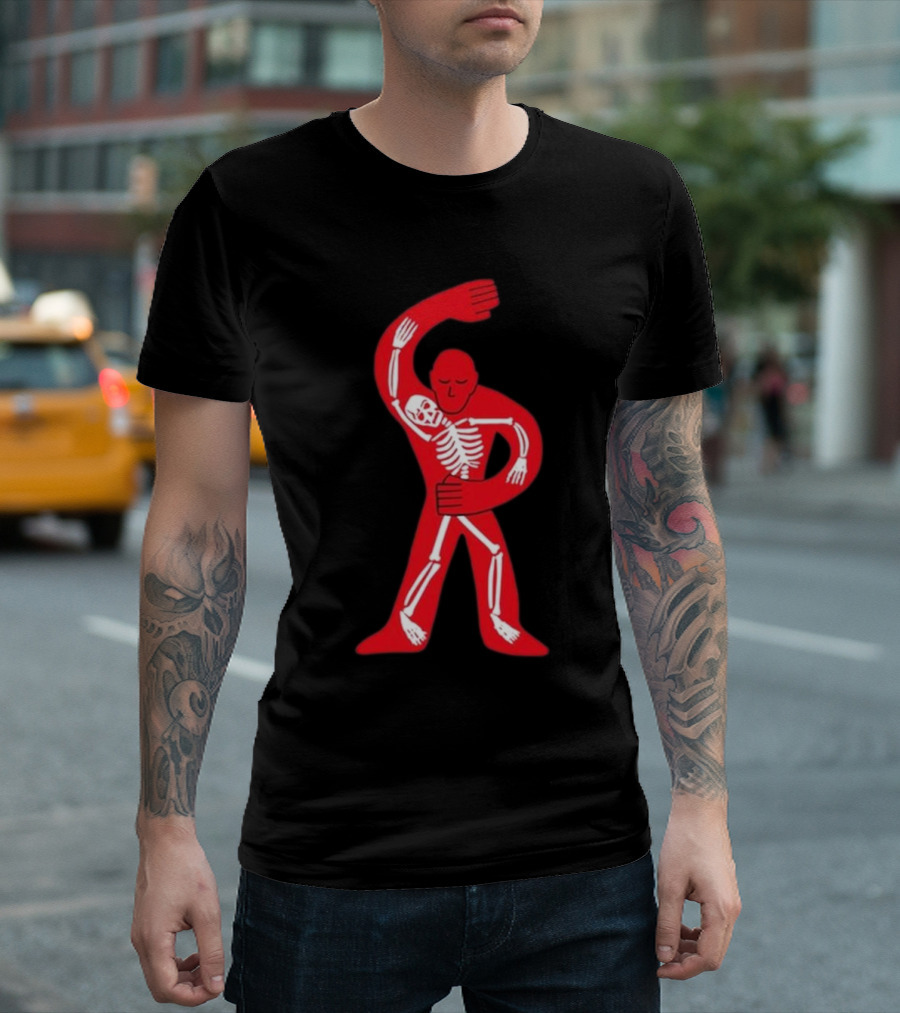 Lord Huron Dancing Skeleton Red Figure Hugging Skeleton T-Shirt