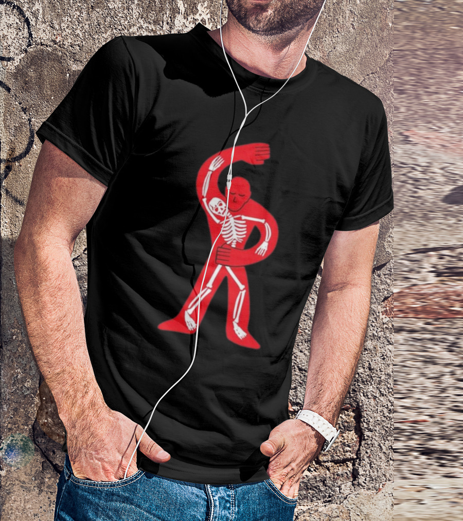 Lord Huron Dancing Skeleton Red Figure Hugging Skeleton T-Shirt