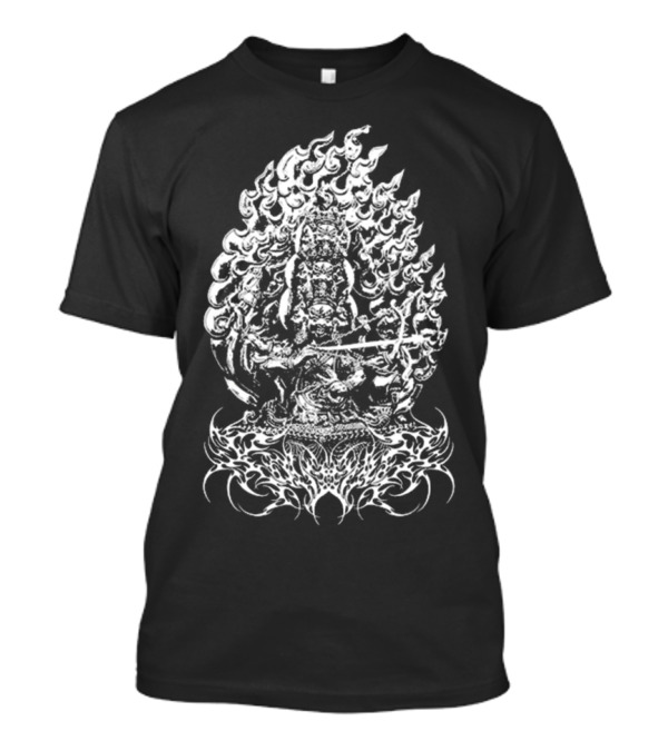 Rahula Polyphia Buddhist Deity Intricate Flame T-Shirt
