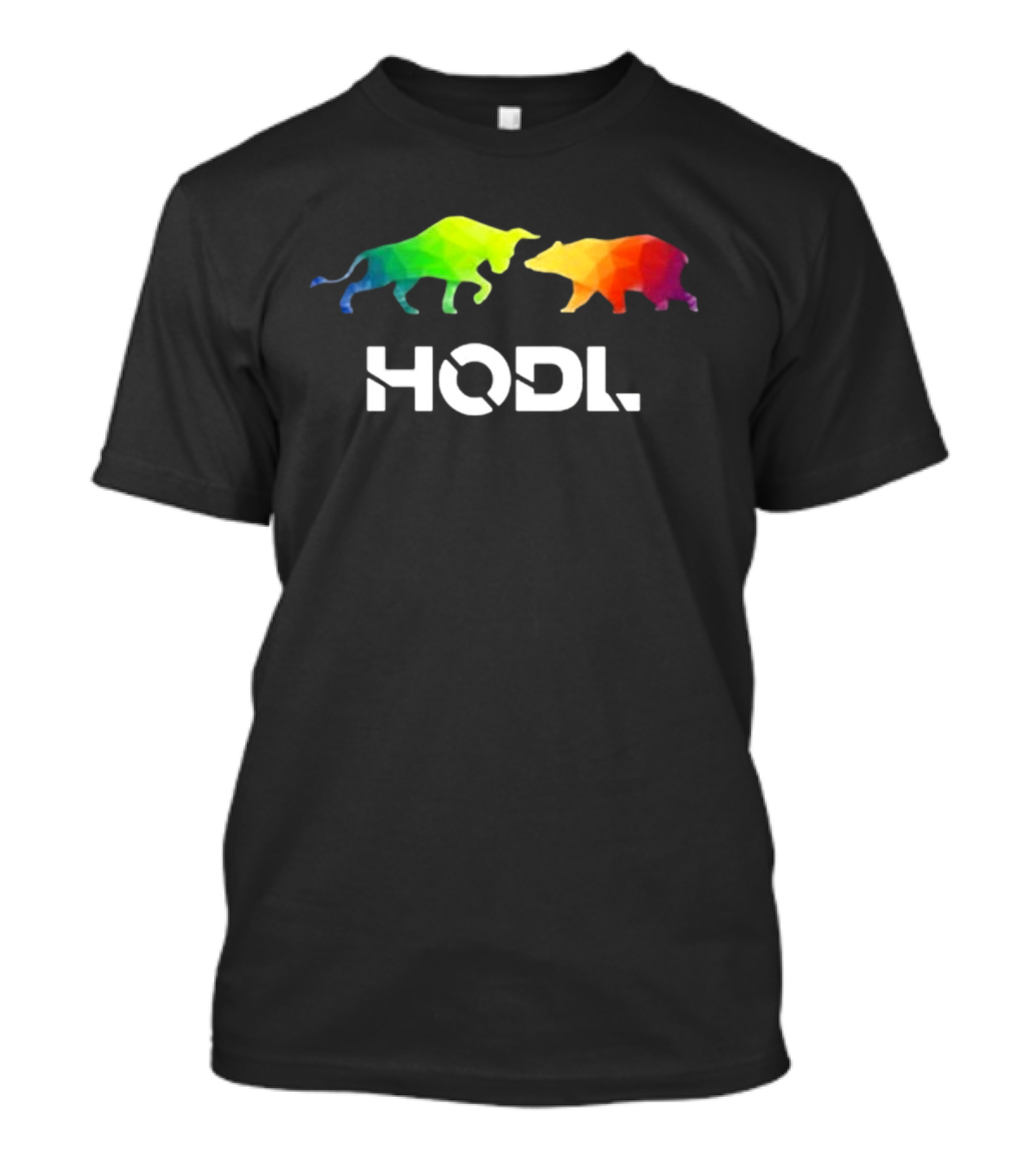 Web3eliza Colorful Bull And Bear HODL T-Shirt