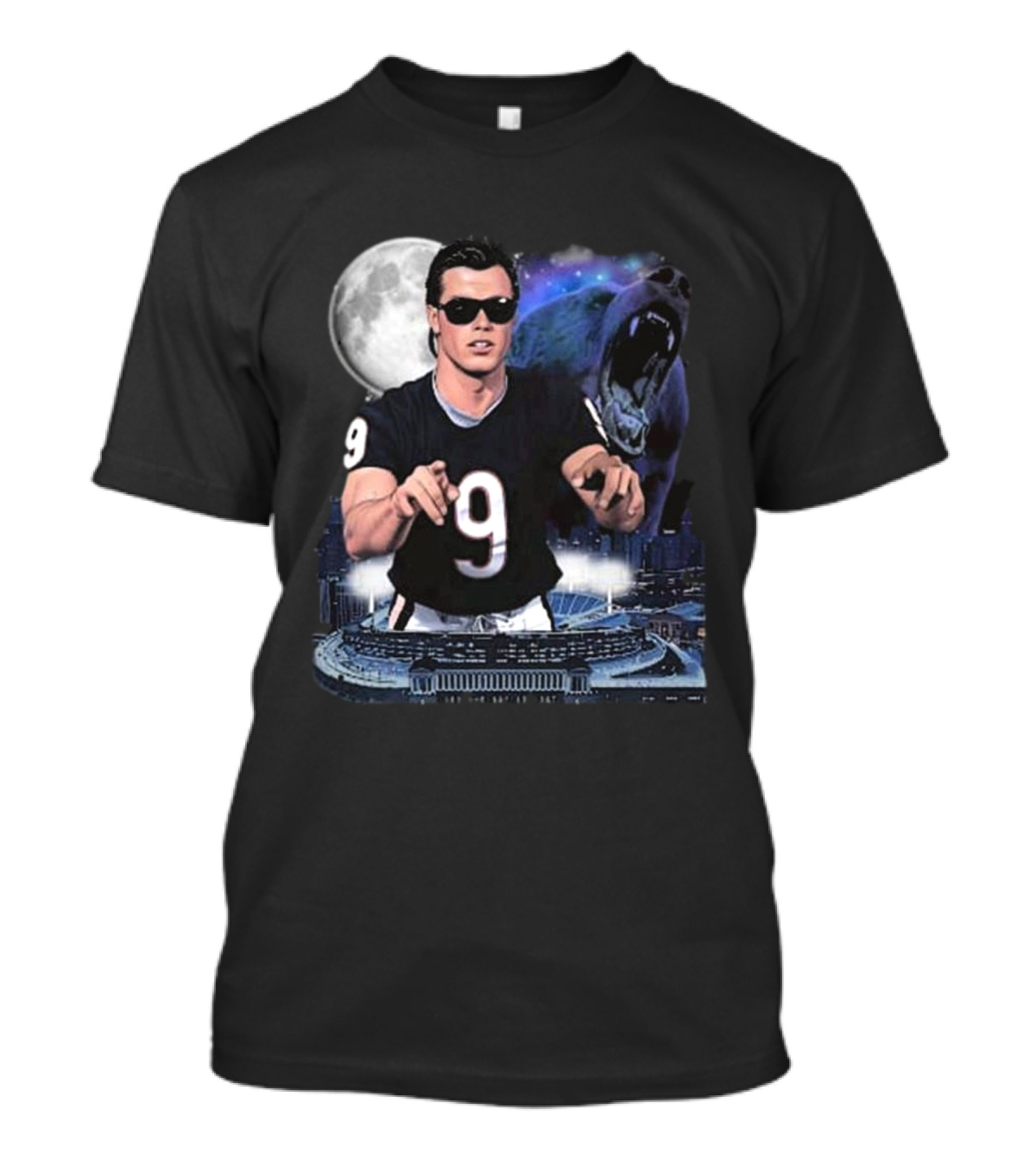Jim McMahon King Of Chicago 2024 Moonlit Bear Football Legend T-Shirt