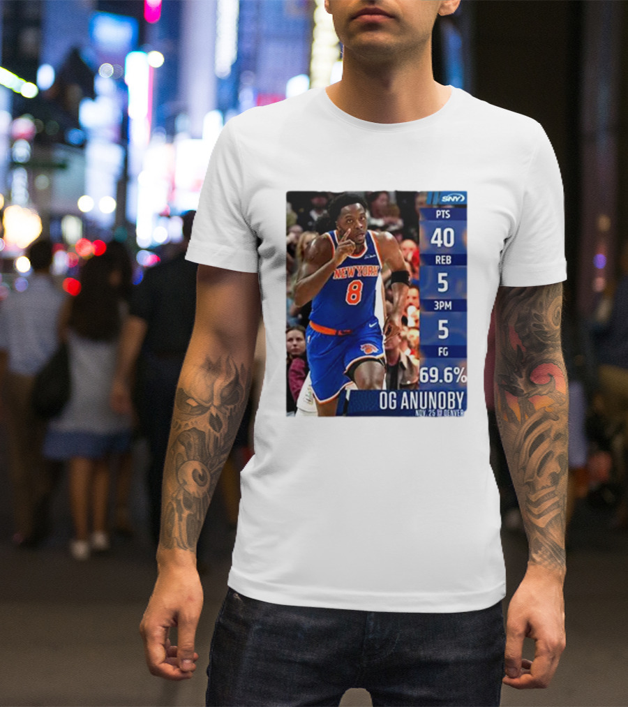 OG Anunoby Nov. 25 40 Points 5 Rebounds 5 Three-Pointers 69.6% FG T-Shirt