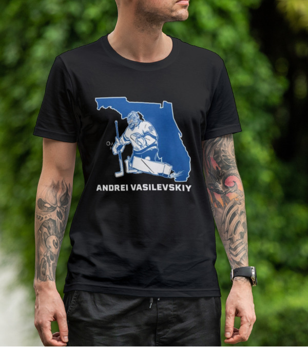 Andrei Vasilevskiy Tampa Bay Hockey Florida Map T-Shirt