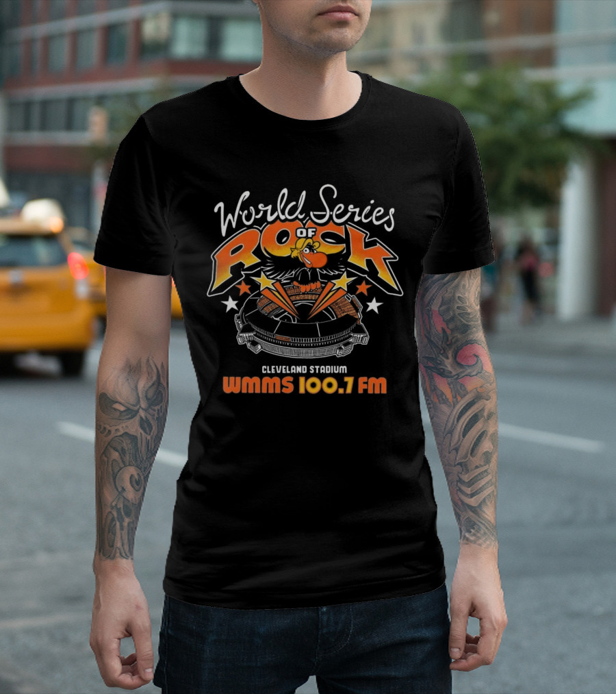 WMMS 100.7 FM Cleveland Stadium World Series Of Rock The Buzzard T-Shirt