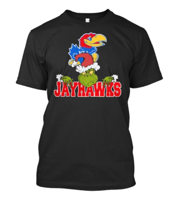 Kansas Jayhawks Grinch Christmas NCAA Football T-Shirt