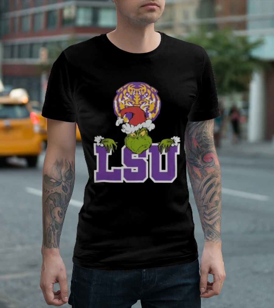 LSU Tigers Grinch Christmas Football 2024 NCAA T-Shirt