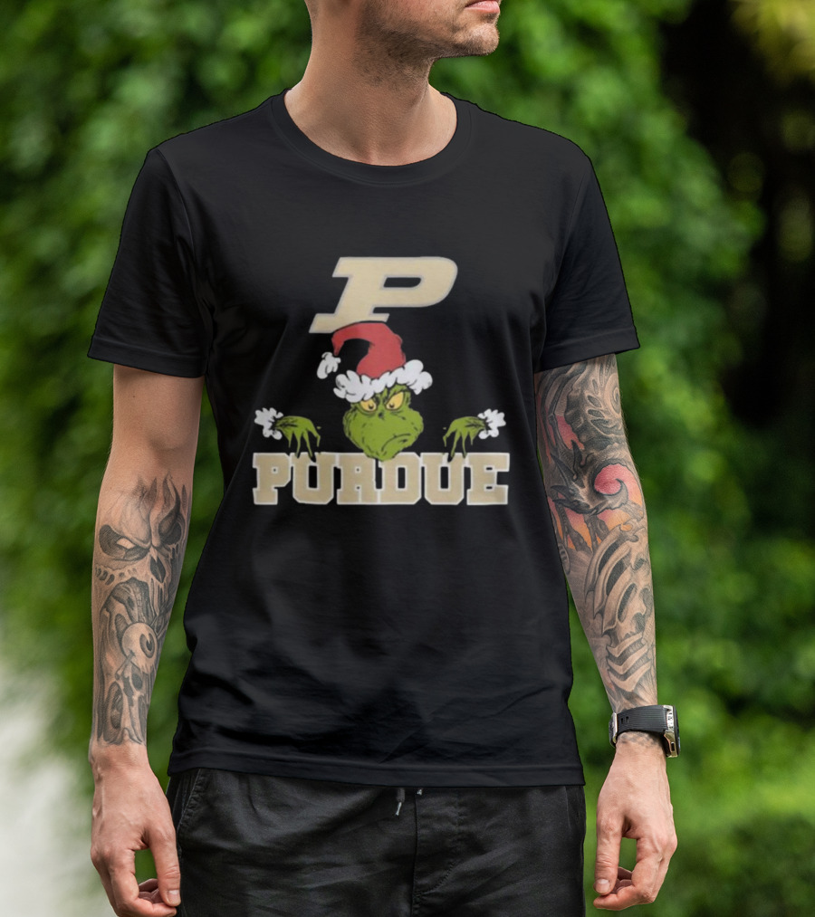 Purdue Boilermakers Grinch Christmas NCAA 2024 Football T-Shirt