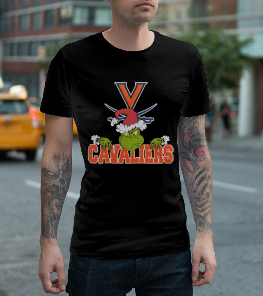 Virginia Cavaliers Grinch Christmas Football 2024 NCAA T-Shirt