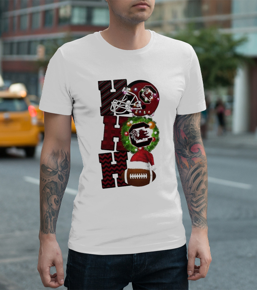 South Carolina Gamecocks Ho Ho Ho Christmas Football Game Day T-Shirt