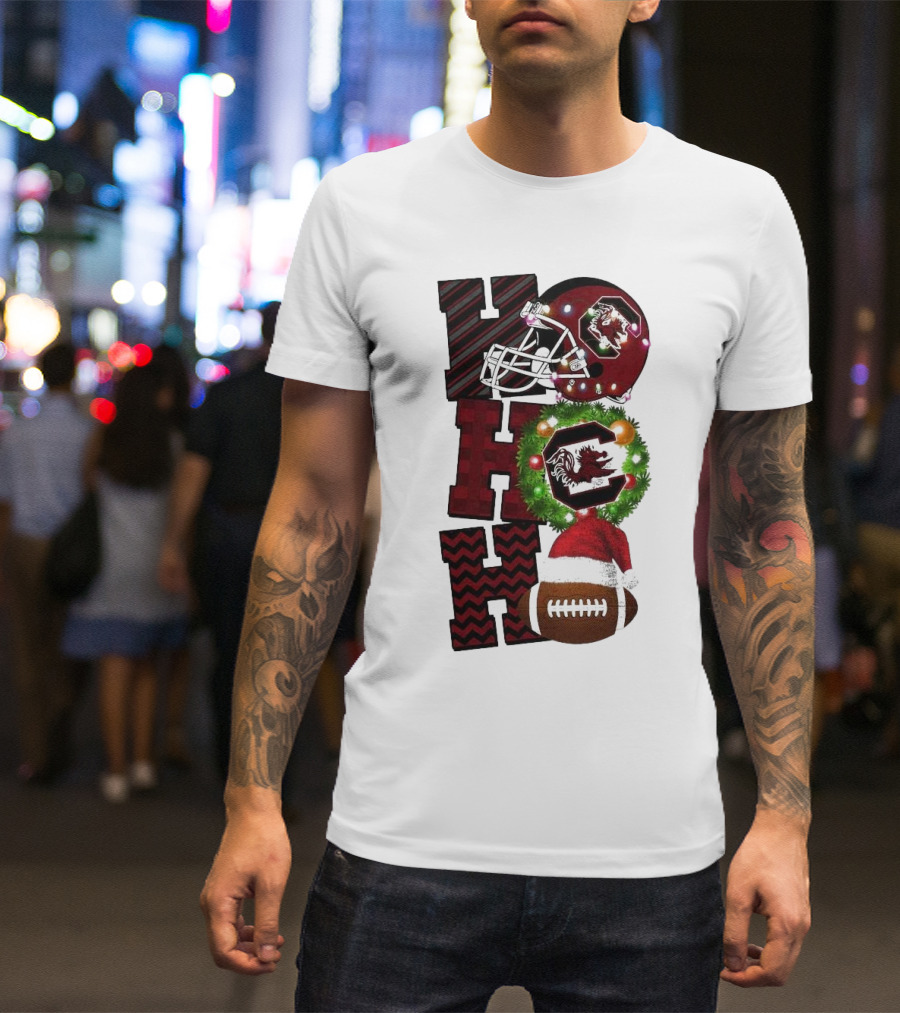 South Carolina Gamecocks Ho Ho Ho Christmas Football Game Day T-Shirt
