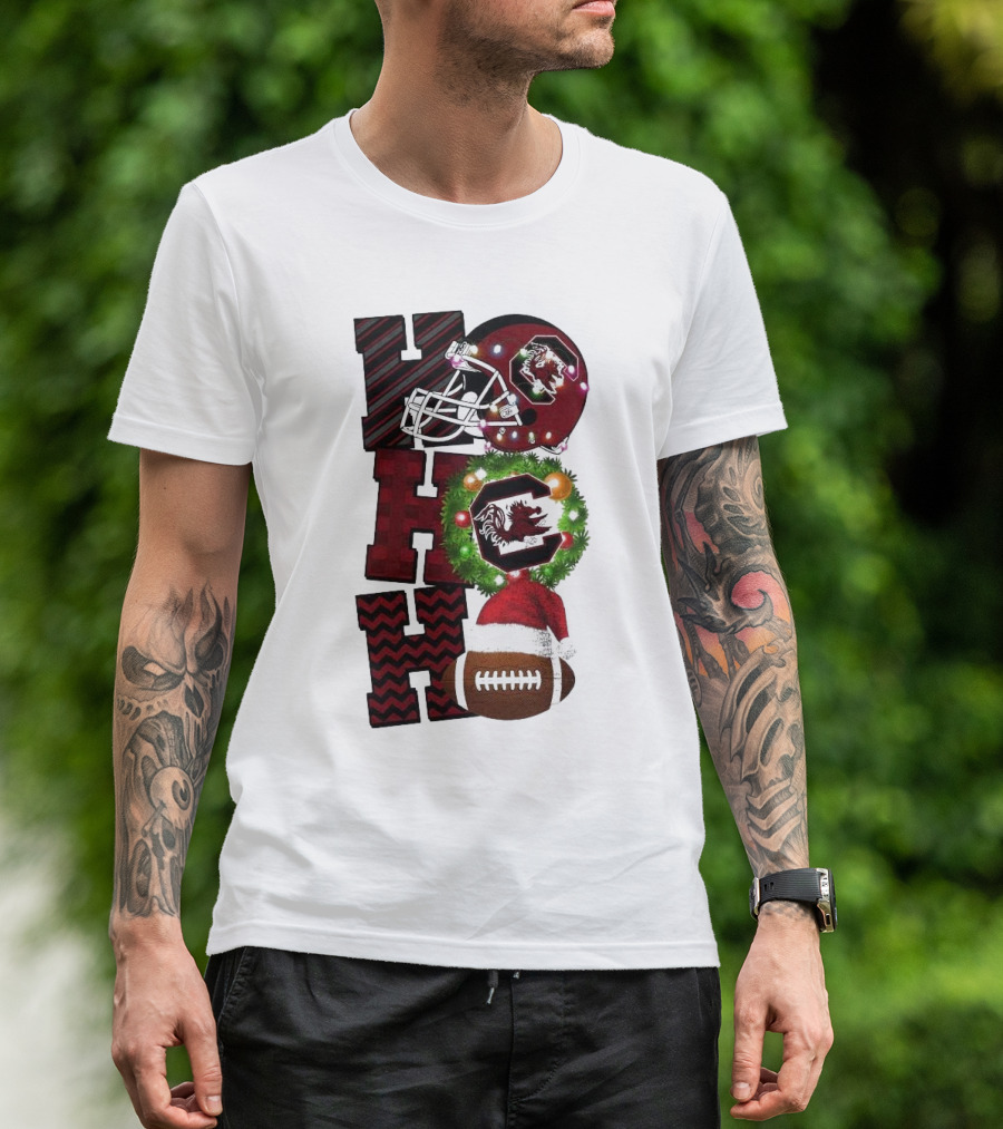 South Carolina Gamecocks Ho Ho Ho Christmas Football Game Day T-Shirt
