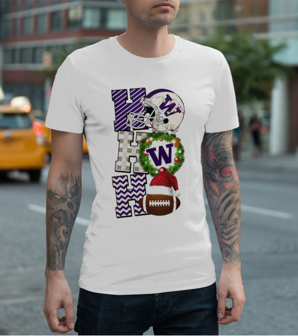 Washington Huskies Football Ho Ho Ho Christmas Game Day T-Shirt