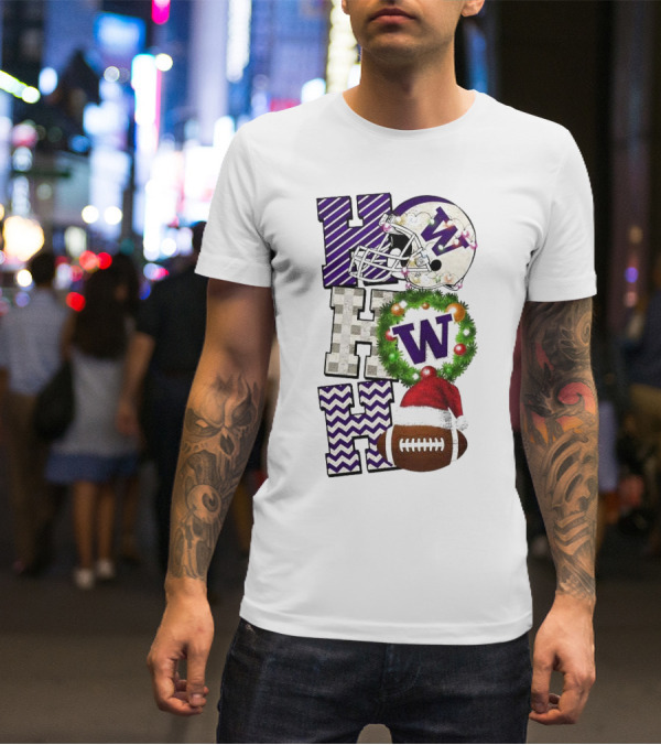 Washington Huskies Football Ho Ho Ho Christmas Game Day T-Shirt
