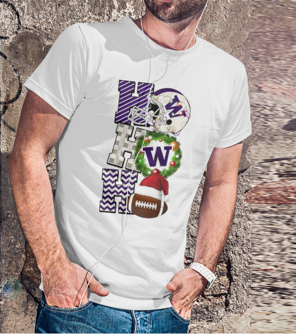 Washington Huskies Football Ho Ho Ho Christmas Game Day T-Shirt