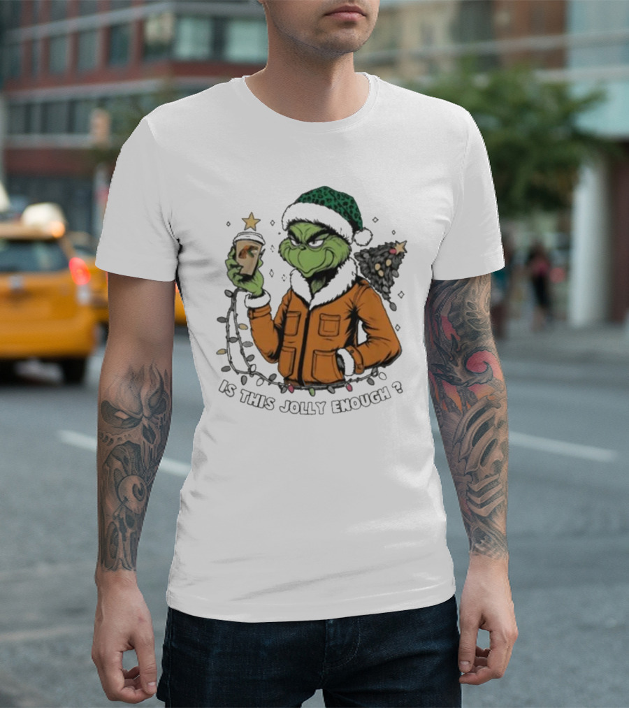 Florida A&M Rattlers x Santa Grinch Holding Coffee Is This Jolly Enough Merry Christmas T-Shirt