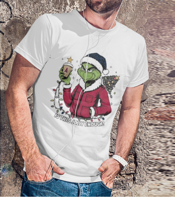 Merry Christmas Los Angeles Angels Santa Grinch Is This Jolly Enough T-Shirt