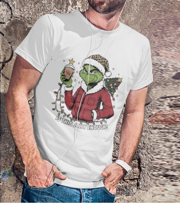 Houston Cougars X Grinch Is This Jolly Enough Merry Christmas T-Shirt