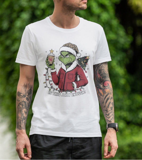 Houston Cougars X Grinch Is This Jolly Enough Merry Christmas T-Shirt