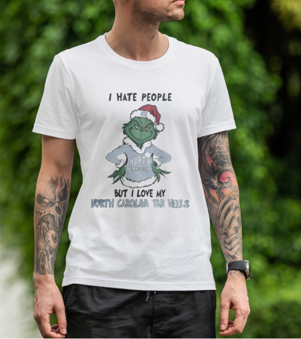 I Hate People Grinch Loves North Carolina Tar Heels Merry Christmas T-Shirt