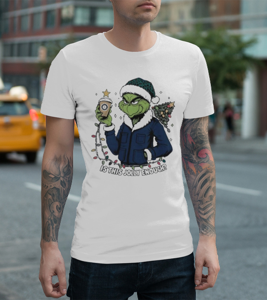 Seattle Mariners Grinch Christmas Jolly Enough Holiday Magic T-Shirt