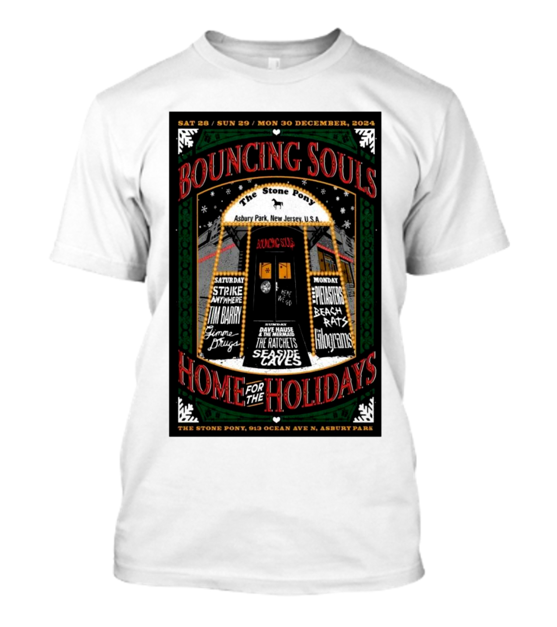 Bouncing Souls Home For The Holidays At The Stone Pony Asbury Park Dec 28-30 T-Shirt