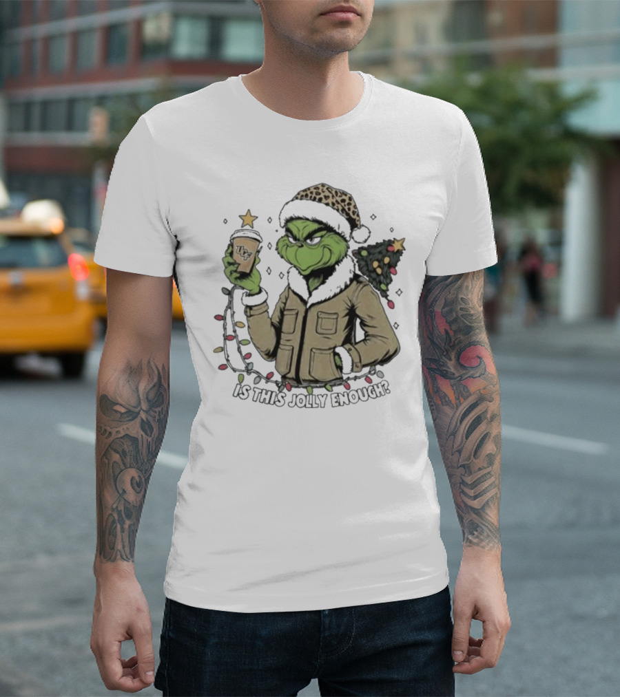 UCF Knights Grinch Santa Is This Jolly Enough Merry Christmas T-Shirt