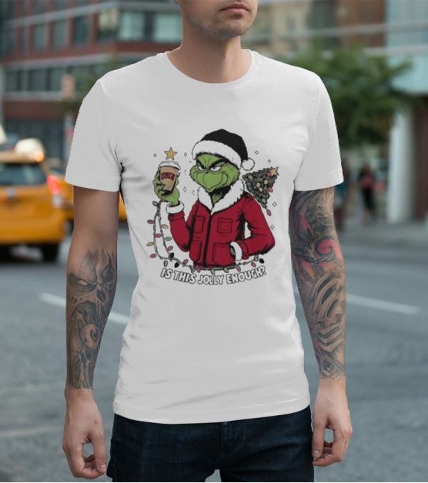 UNLV Rebels Grinch Is This Jolly Enough Merry Christmas Coffee Lights Tree T-Shirt