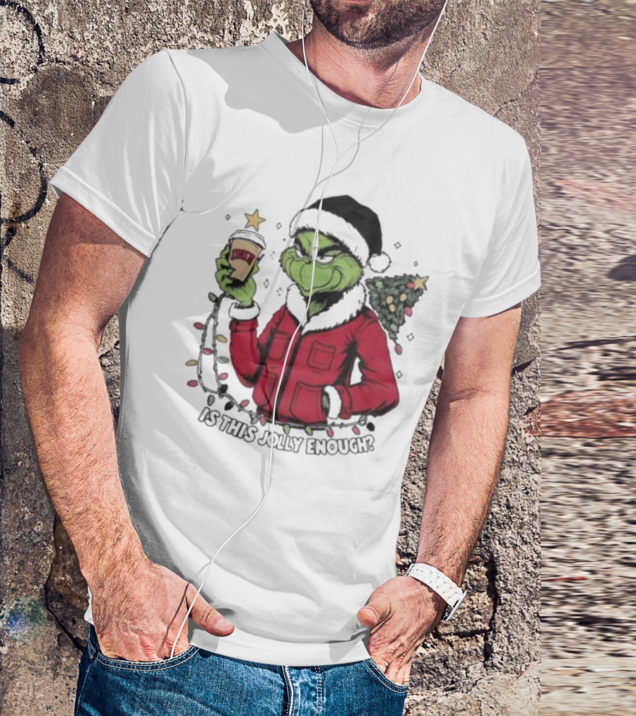 UNLV Rebels Grinch Is This Jolly Enough Merry Christmas Coffee Lights Tree T-Shirt
