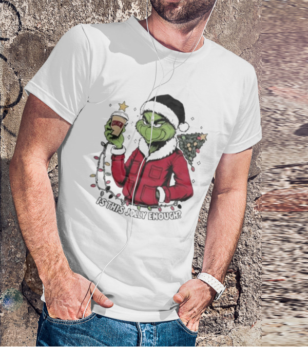 UNLV Rebels Grinch Is This Jolly Enough Merry Christmas Coffee Lights Tree T-Shirt