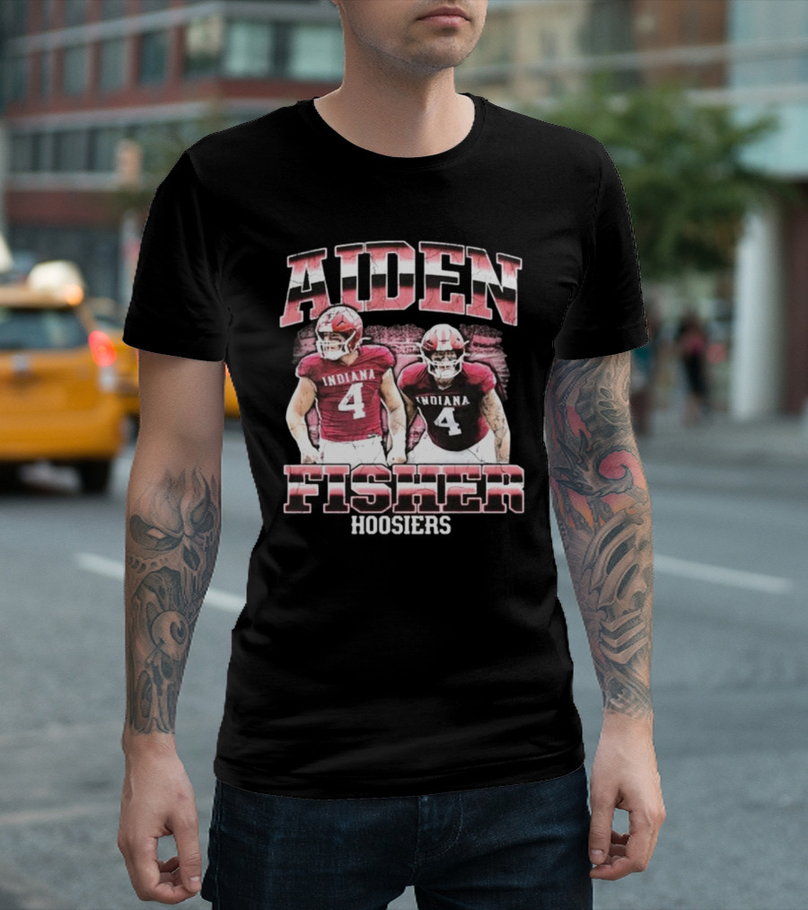 Aiden Fisher Indiana Hoosiers 90s Football T-Shirt