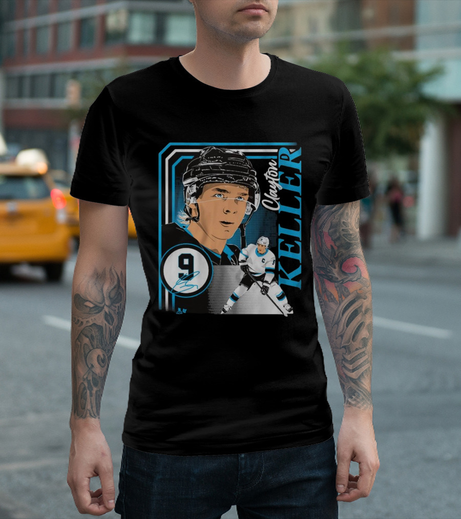 Clayton Keller 9 Hockey Portrait Collage T-Shirt