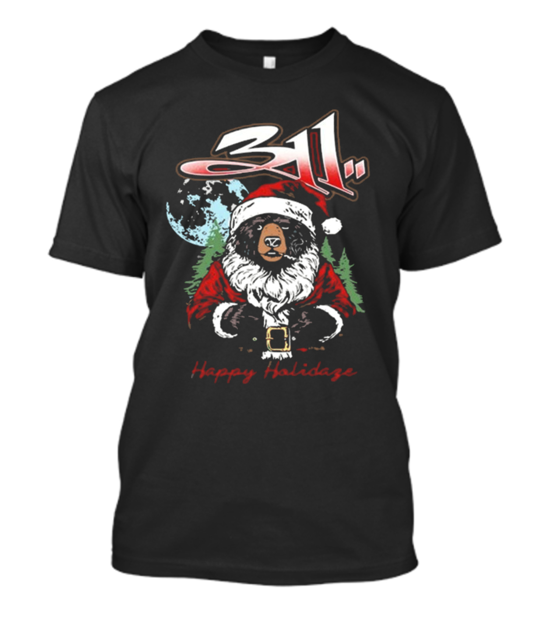 311 Bear Santa Happy Holidaze Christmas 2024 Santa Hat купить T-Shirt