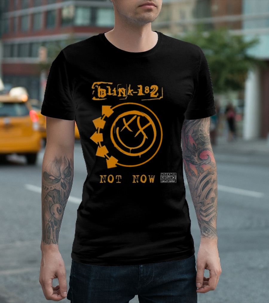 Blink-182 Not Now Greatest Hits Album Parental Advisory Smiley T-Shirt