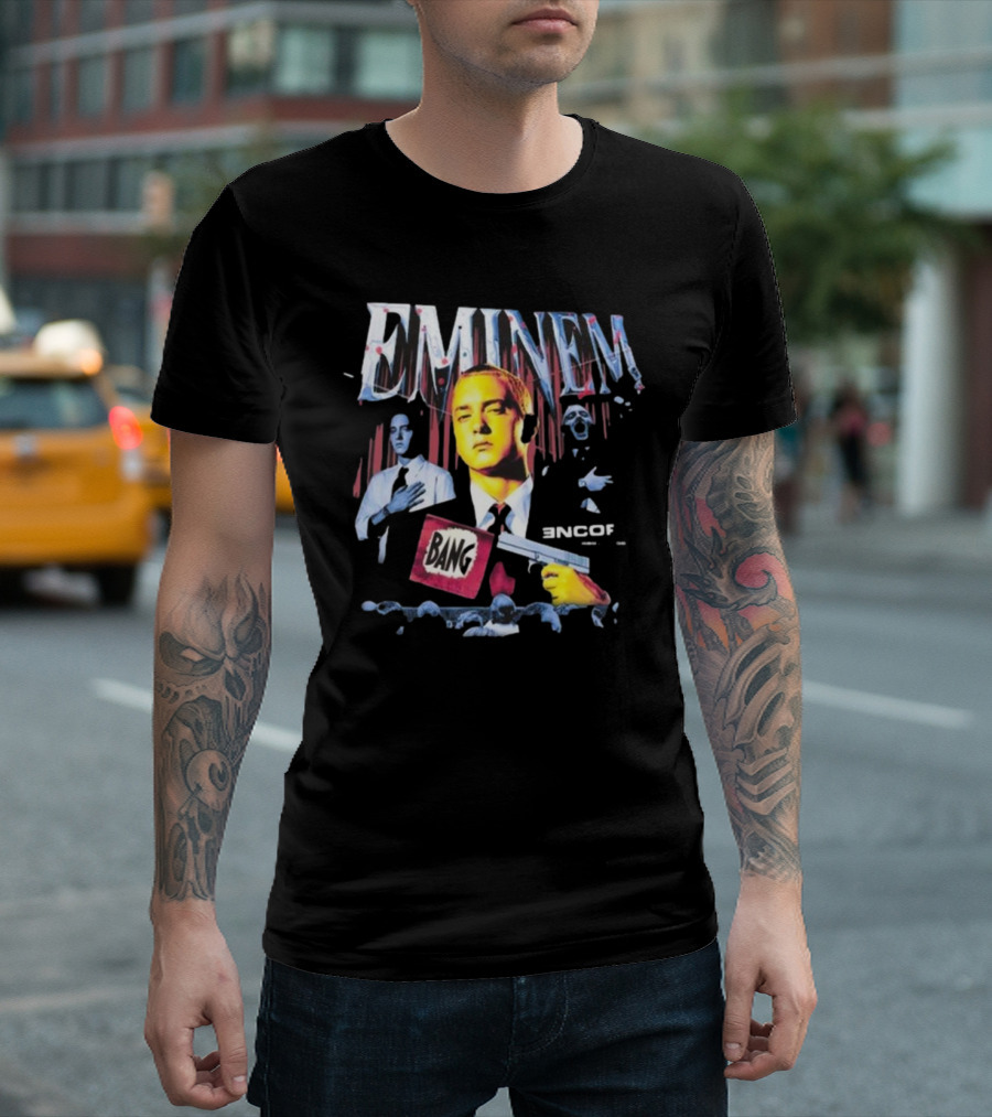 Eminem Encore Bang Gun Flag 20th Anniversary T-Shirt
