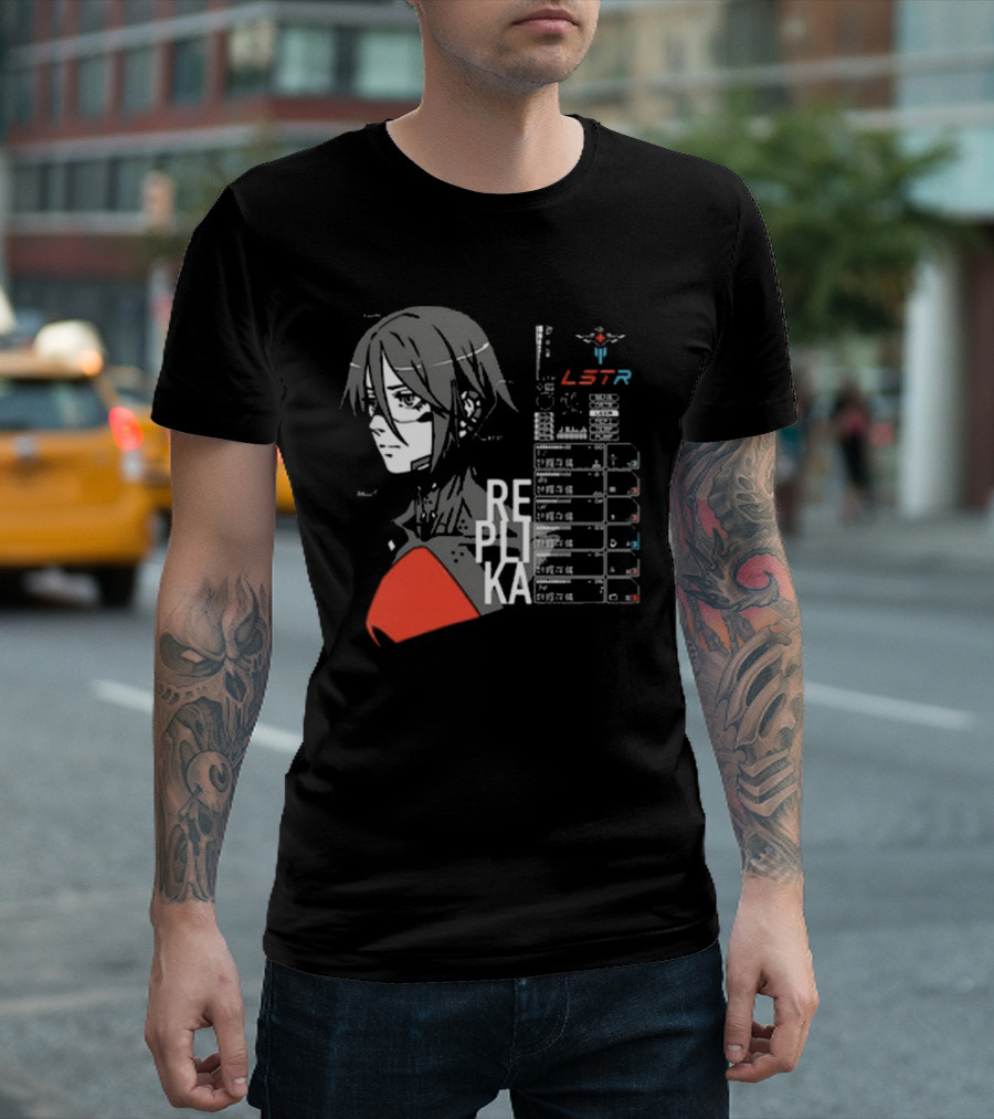 REPLIKA LSTR Wake Up Signalis Character Profile Black T-Shirt