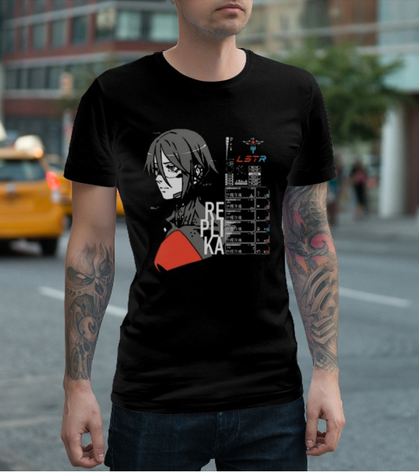REPLIKA LSTR Wake Up Signalis Character Profile Black T-Shirt