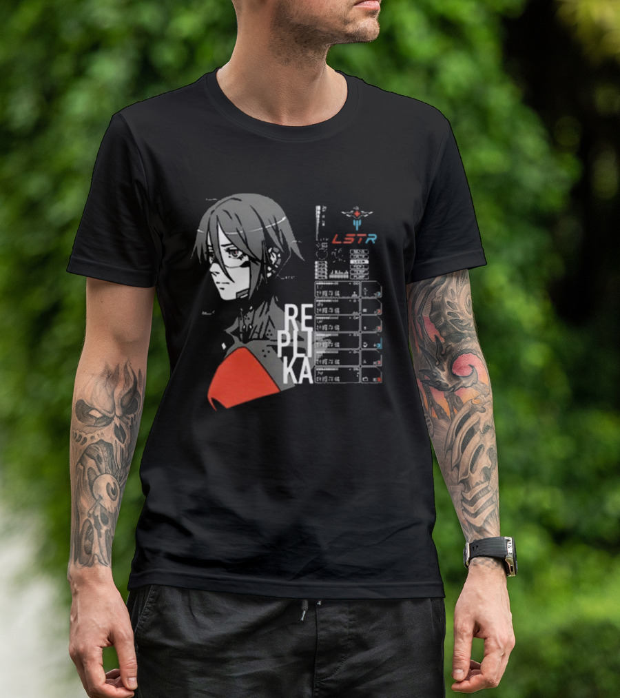 REPLIKA LSTR Wake Up Signalis Character Profile Black T-Shirt
