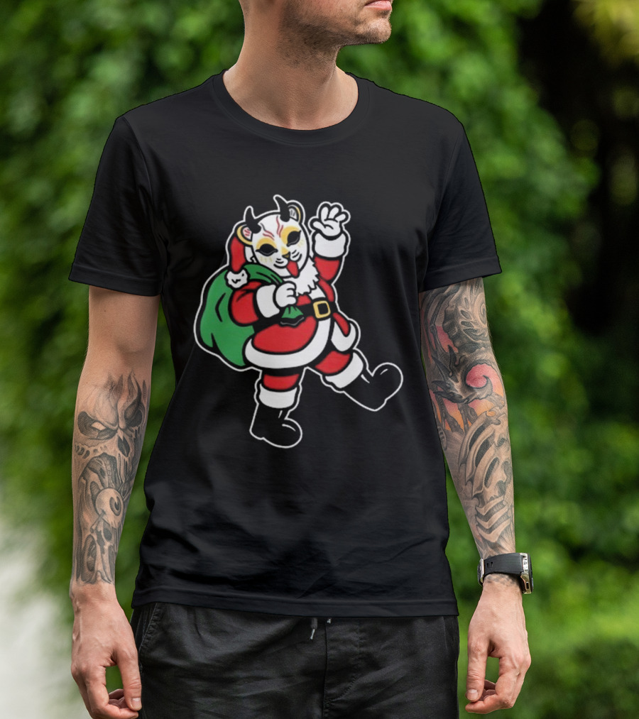 The Home Team Ho Ho Ho Team 2024 Santa Demon Mask Christmas T-Shirt