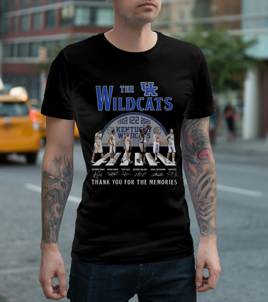 The Kentucky Wildcats 1903-2025 Signatures Thank You For The Memories Anthony Davis Rajon Rondo Tony Delk Antoine Walker Jamal Mashburn Dan Issel T-Sh