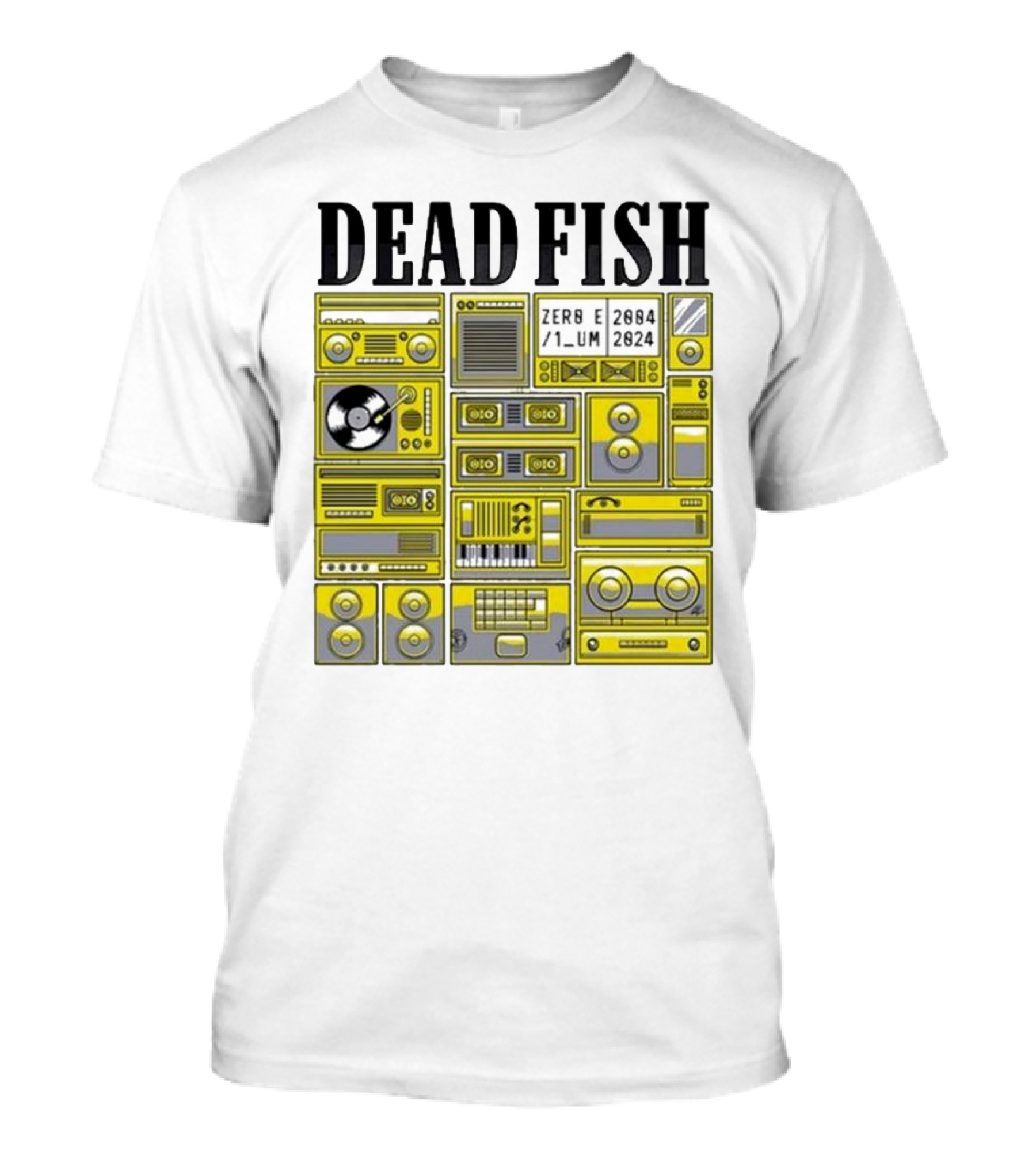 Dead Fish 2084 2024 Zero Sum Cassette Boombox Vinyl Music Elements T-Shirt