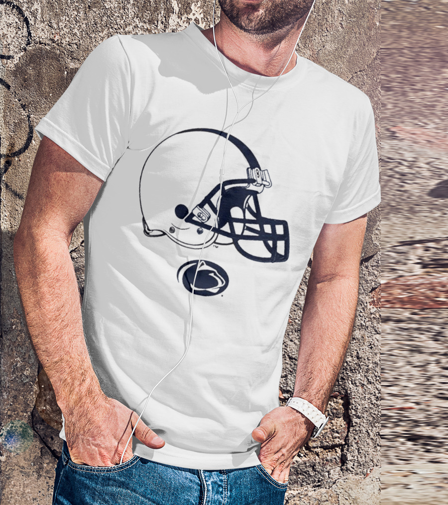 Penn State Football Nittany Lions White Helmet T-Shirt