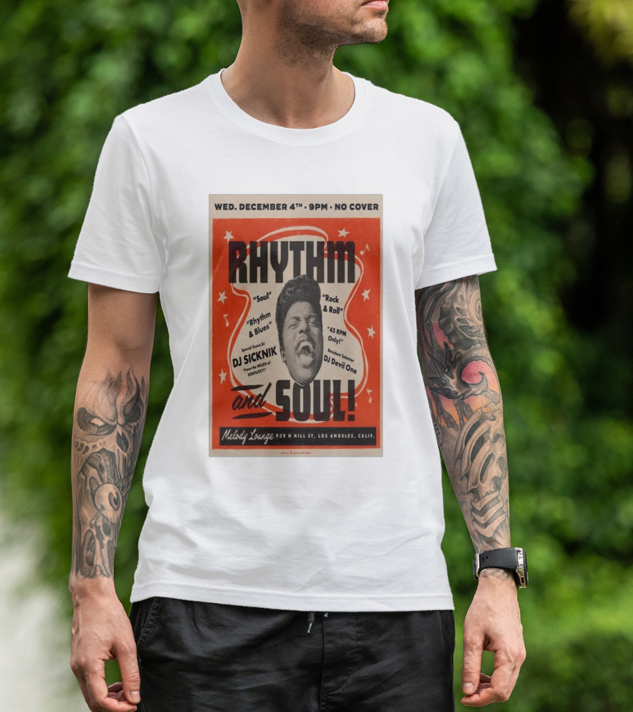 Rhythm And Soul Event Featuring DJ Sicknik And DJ Devil One At Melody Lounge Los Angeles December 4th T-Shirt