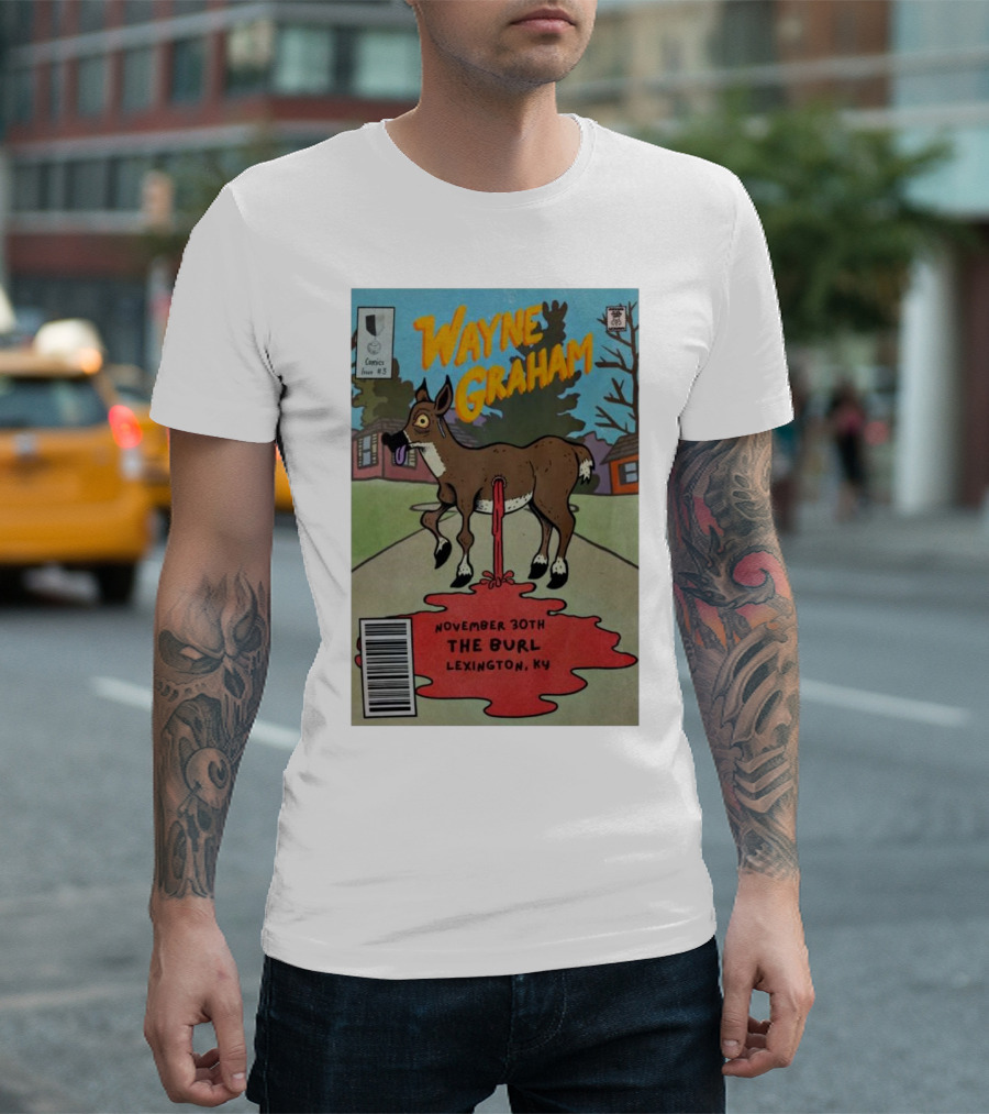 Wayne Graham November 30th The Burl Lexington KY Comic Style Deer Image T-Shirt